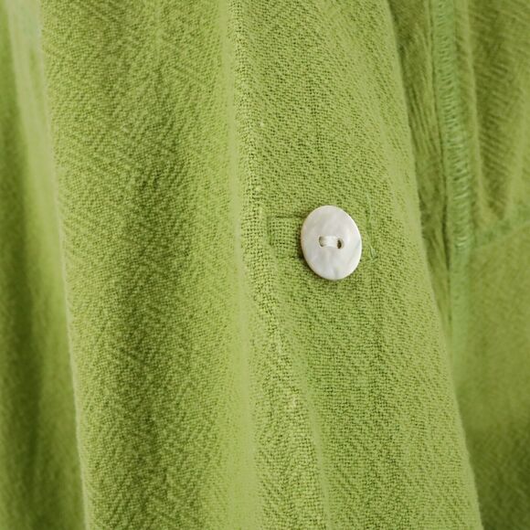 Chicos Jacket 1 Womens Medium 8 Green Full Zip Pockets Roll Tab Sleeve FLAW - Picture 13 of 16